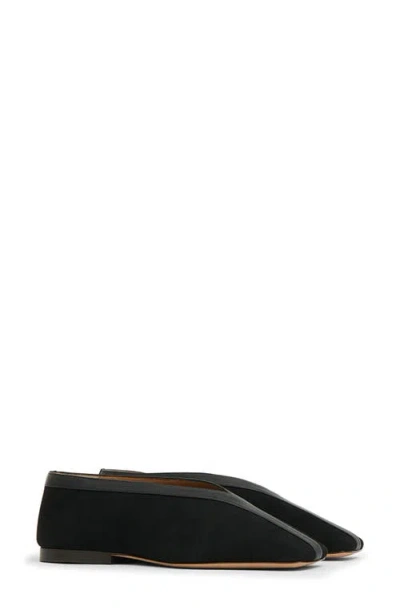 Mansur Gavriel Square Toe Flat In Black