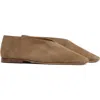 Mansur Gavriel Square Toe Flat In Brown