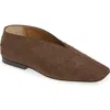 Mansur Gavriel Square Toe Flat In Brown