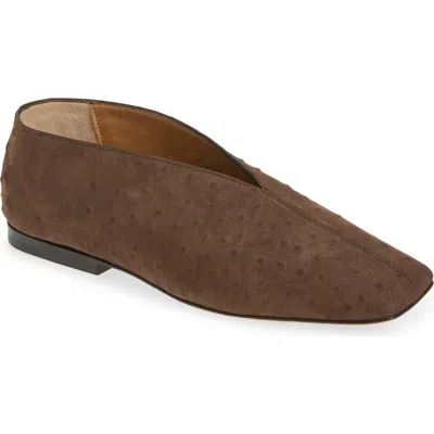 Mansur Gavriel Square Toe Flat In Brown