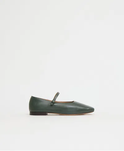 Mansur Gavriel Square Toe Mary Jane In Green