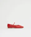 Mansur Gavriel Square Toe Mary Jane In Poppy Naplak