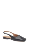 Mansur Gavriel Square Toe Slingback Flat In Black