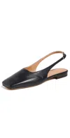 Mansur Gavriel Square Toe Slingback Flat In Black