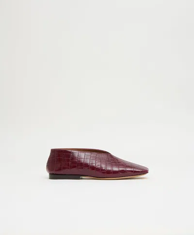 Mansur Gavriel Square V In Oxblood Croc