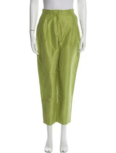 Pre-owned Mansur Gavriel Straight Leg Pants In Green
