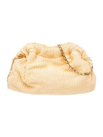 Pre-owned Mansur Gavriel Straw Clutch In Neutral
