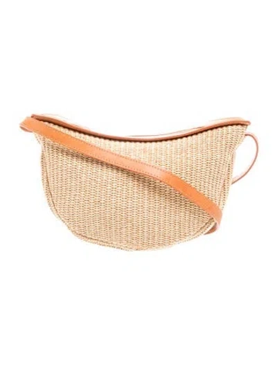 Pre-owned Mansur Gavriel Straw Crossbody Bag In Neutrals