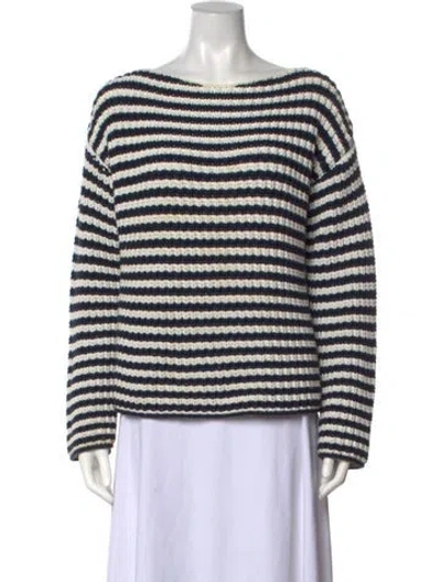 Pre-owned Mansur Gavriel Striped Bateau Neckline Sweater In Multi