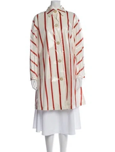 Pre-owned Mansur Gavriel Striped Coat In Red
