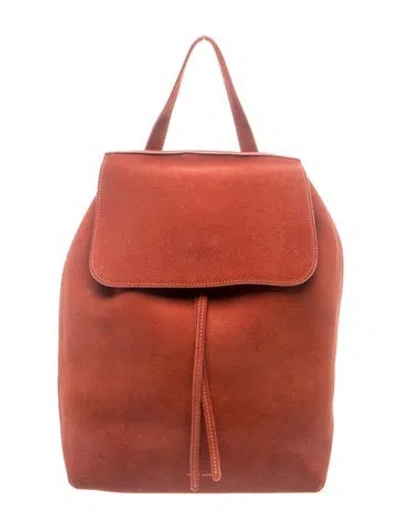 Pre-owned Mansur Gavriel Suede Backpack In Orange