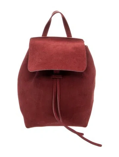 Pre-owned Mansur Gavriel Suede Backpack In Red