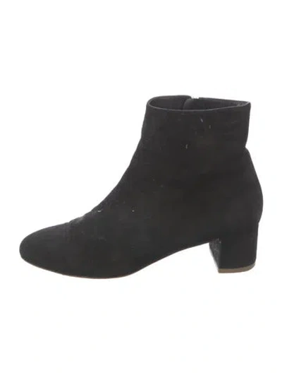 Pre-owned Mansur Gavriel Suede Boots In Black