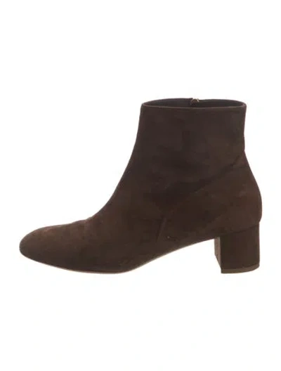 Pre-owned Mansur Gavriel Suede Boots In Brown
