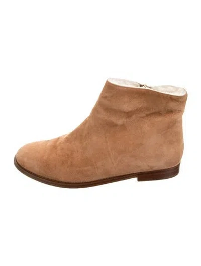Pre-owned Mansur Gavriel Suede Boots In Neutrals