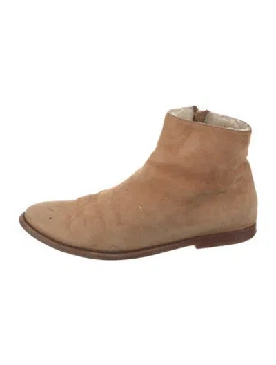 Pre-owned Mansur Gavriel Suede Boots In Neutrals