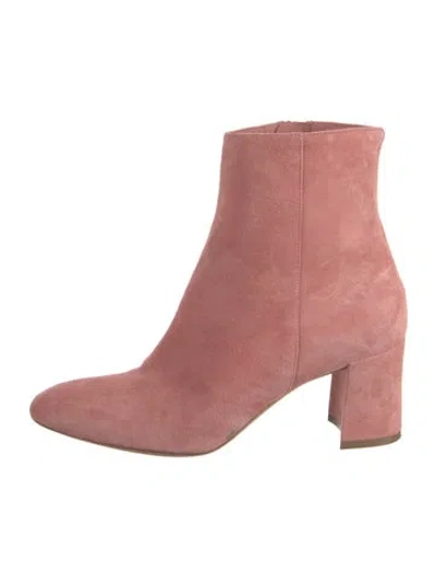 Pre-owned Mansur Gavriel Suede Boots In Pink