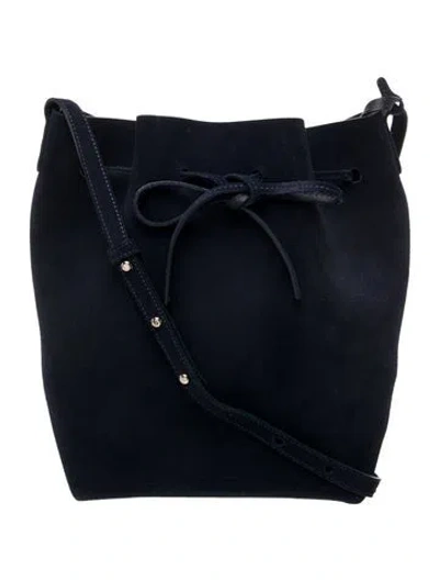 Pre-owned Mansur Gavriel Suede Bucket Bag In Blue