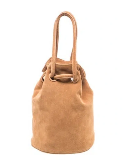 Pre-owned Mansur Gavriel Suede Bucket Bag In Brown