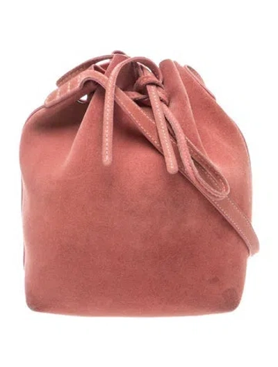 Pre-owned Mansur Gavriel Suede Bucket Bag In Pink