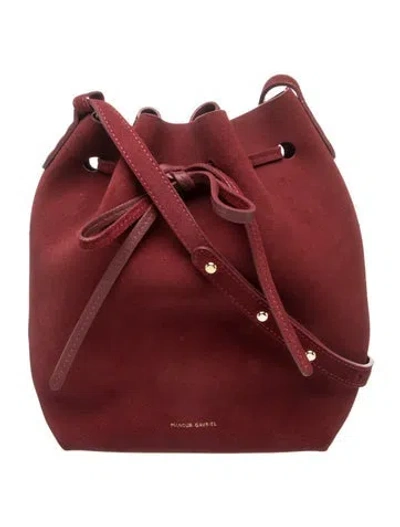 Pre-owned Mansur Gavriel Suede Bucket Bag In Purple