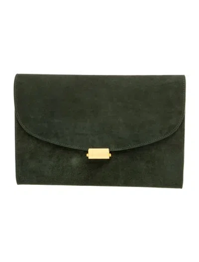Pre-owned Mansur Gavriel Suede Clutch In Green