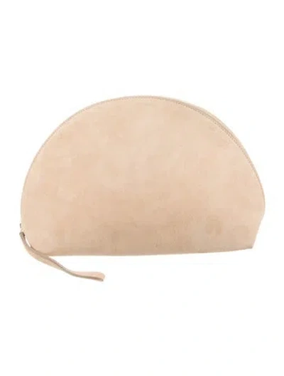 Pre-owned Mansur Gavriel Suede Clutch In Neutrals
