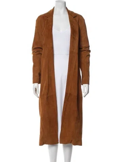 Pre-owned Mansur Gavriel Suede Coat In Orange
