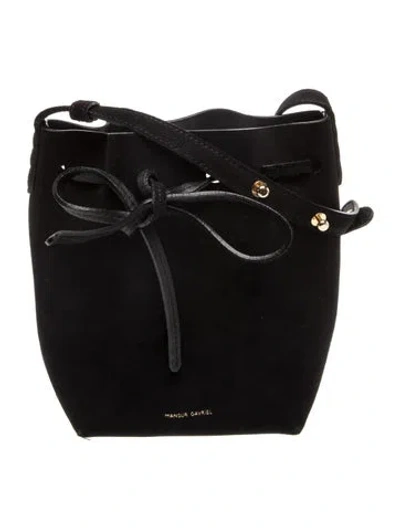 Pre-owned Mansur Gavriel Suede Crossbody Bag In Black