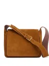 Mansur Gavriel Suede Flap-closure Shoulder Bag In Brown