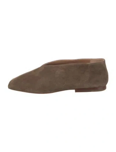 Pre-owned Mansur Gavriel Suede Flats In Brown