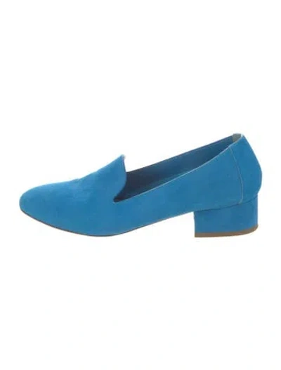 Pre-owned Mansur Gavriel Suede Loafers In Blue