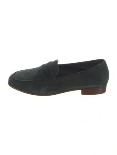 Pre-owned Mansur Gavriel Suede Loafers In Green
