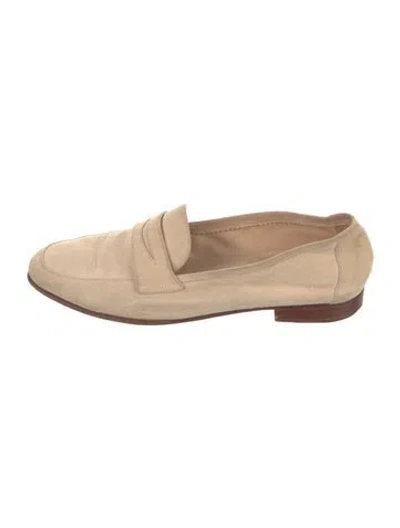 Pre-owned Mansur Gavriel Suede Loafers In Neutral