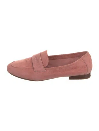 Pre-owned Mansur Gavriel Suede Loafers In Pink