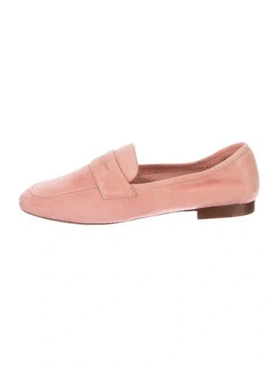 Pre-owned Mansur Gavriel Suede Loafers In Pink