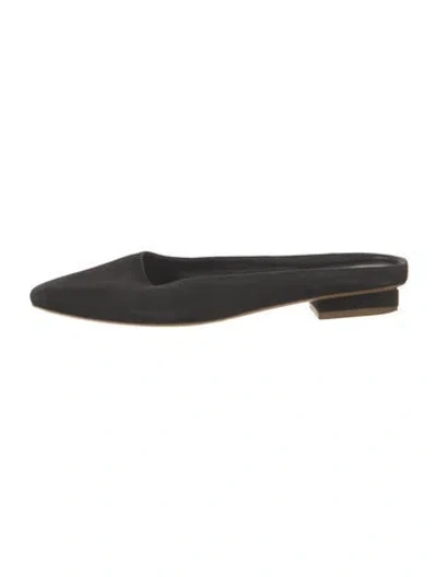 Pre-owned Mansur Gavriel Suede Mules In Black