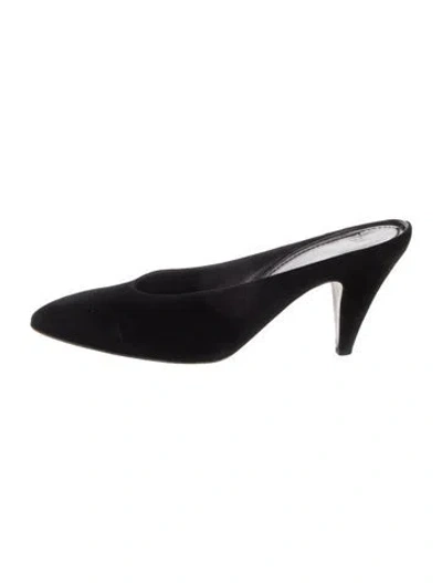 Pre-owned Mansur Gavriel Suede Mules In Black