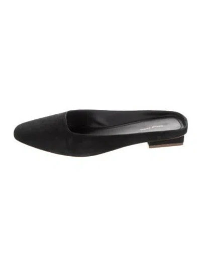 Pre-owned Mansur Gavriel Suede Mules In Black