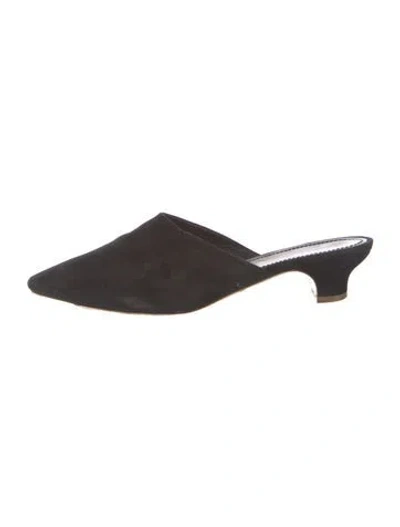Pre-owned Mansur Gavriel Suede Mules In Brown