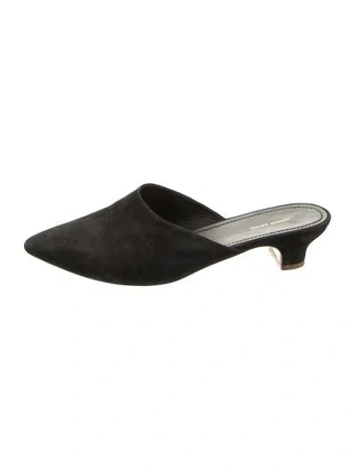 Pre-owned Mansur Gavriel Suede Mules In Green