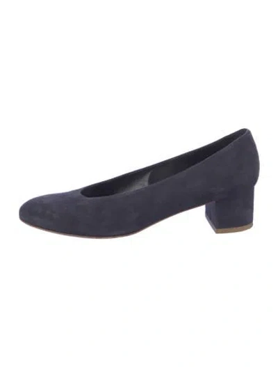 Pre-owned Mansur Gavriel Suede Pumps In Blue