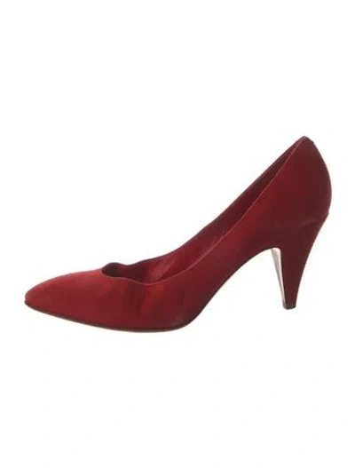 Pre-owned Mansur Gavriel Suede Pumps In Red