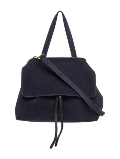 Pre-owned Mansur Gavriel Suede Shoulder Bag In Blue