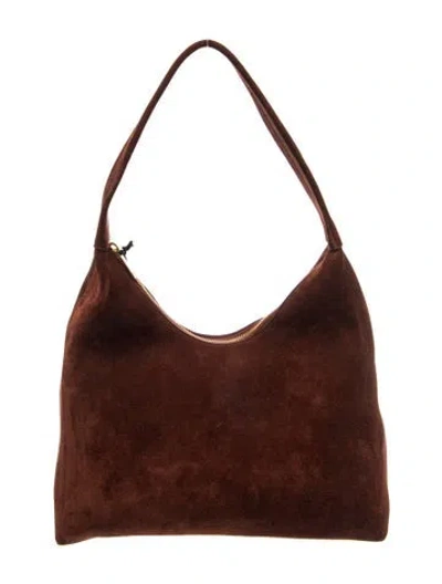 Pre-owned Mansur Gavriel Suede Shoulder Bag In Brown
