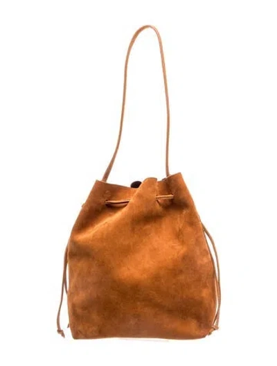 Pre-owned Mansur Gavriel Suede Shoulder Bag In Brown