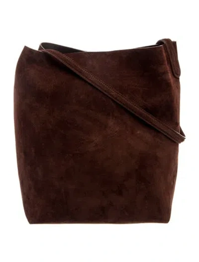 Pre-owned Mansur Gavriel Suede Shoulder Bag In Brown