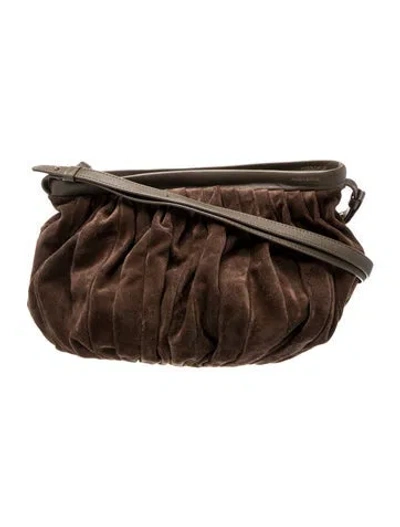Pre-owned Mansur Gavriel Suede Shoulder Bag In Brown