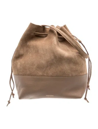 Pre-owned Mansur Gavriel Suede Shoulder Bag In Neutral