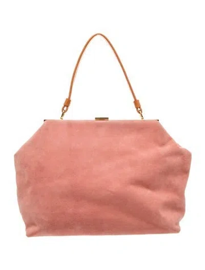 Pre-owned Mansur Gavriel Suede Shoulder Bag In Pink